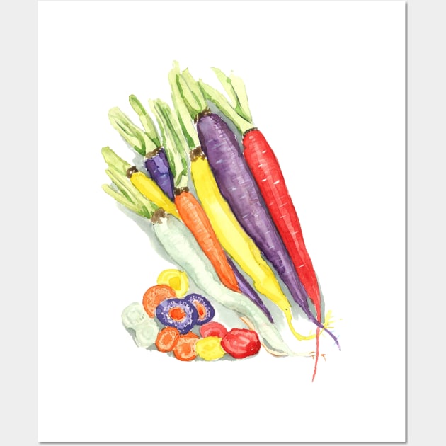 Rainbow Heirloom Carrots Wall Art by thejodylinn